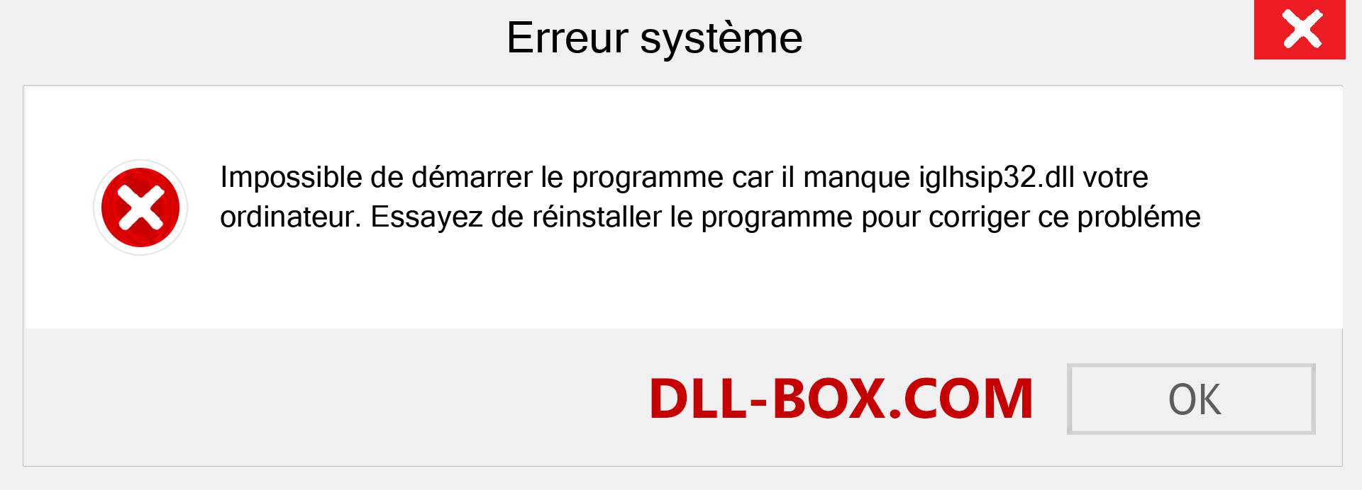 Le fichier iglhsip32.dll est manquant ?. Télécharger pour Windows 7, 8, 10 - Correction de l'erreur manquante iglhsip32 dll sur Windows, photos, images